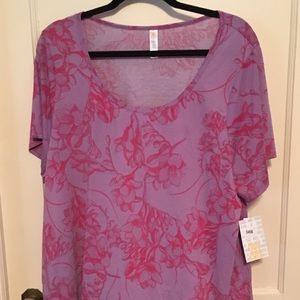 NWT LuLaRoe Classic T Purple with Pink Floral